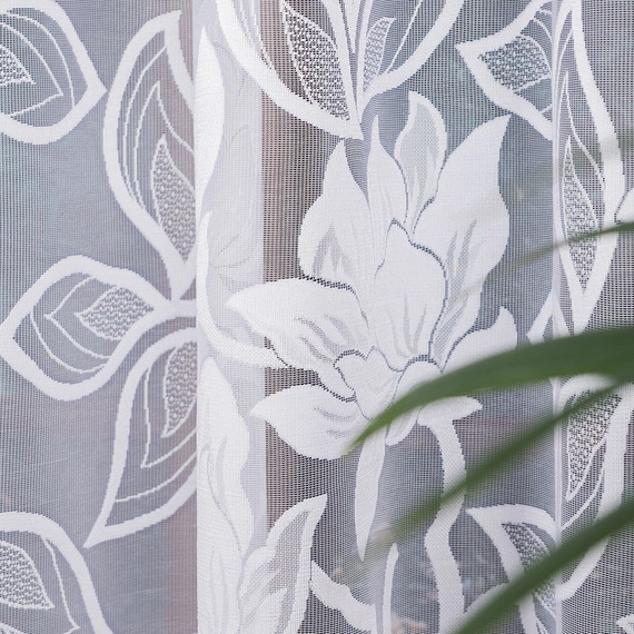 Firanka żakardowa na metry 023338 / kolor biały / kupon 230x250cm