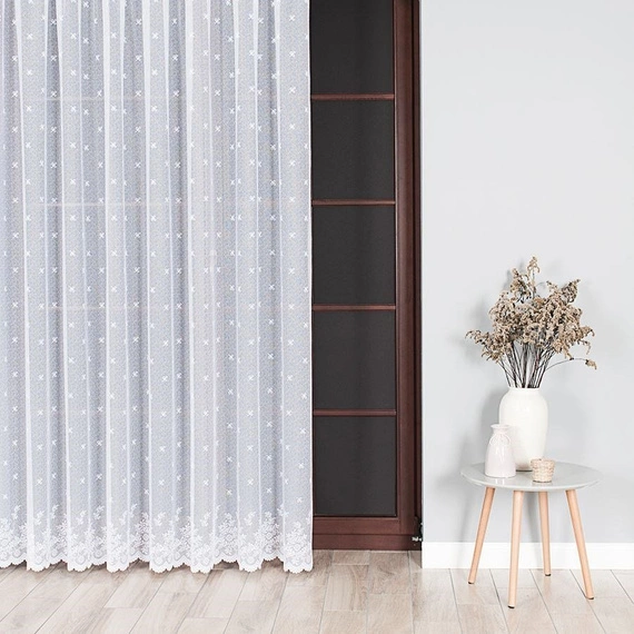 Firanka żakardowa 054160 / kolor biały / wysokość 250cm