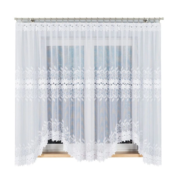 Firanka gotowa żakardowa BASTIA / 450x180cm / kolor biały