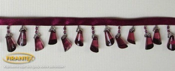 Tasiemka z kryształkami KOPYTKA / 4cm / kolor fioletowy