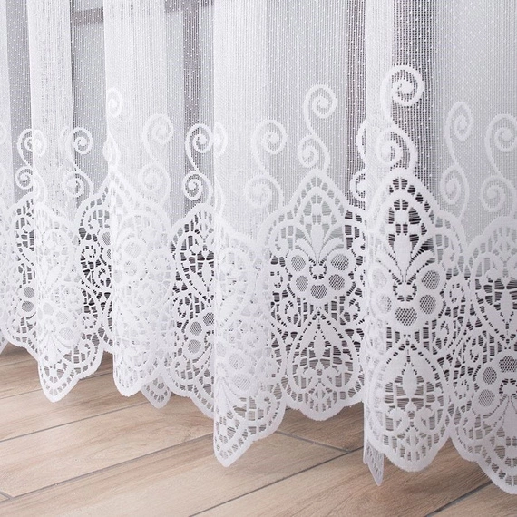 Firanka żakardowa 018495 / kolor biały / wysokość 250cm