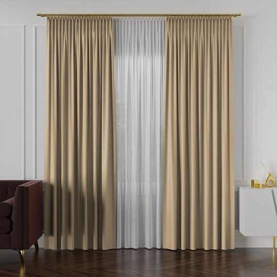 Tkanina zasłonowa na metry Lukrecja / wysokość 310cm / kolor 009 kawowy