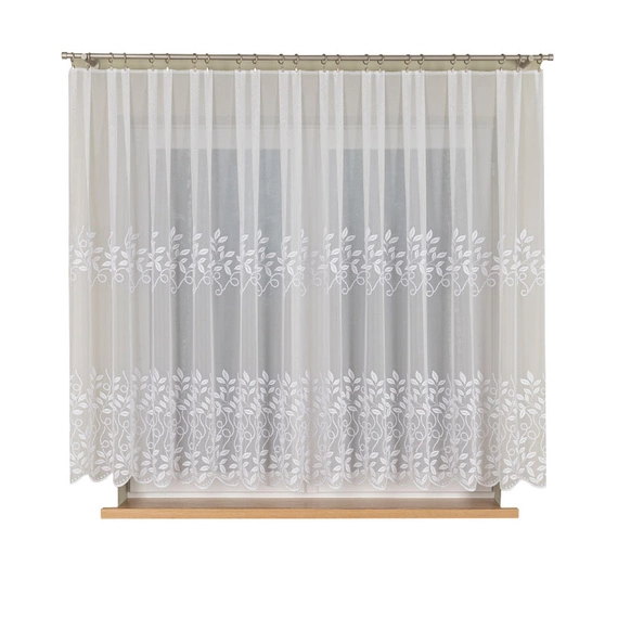 Firanka haftowana na metry 242778 / kolor biały / wysokość 160cm