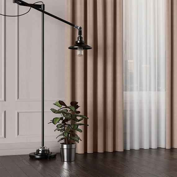 Tkanina zasłonowa IBIZA / kolor 004 beżowy / kupon 50x300cm