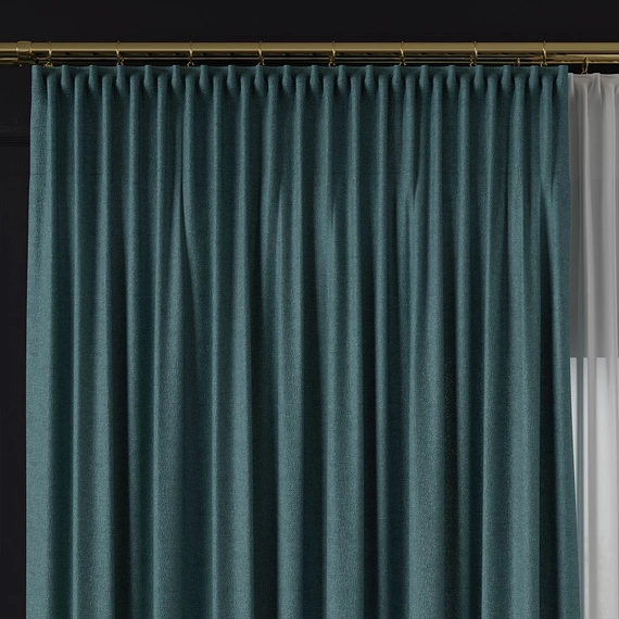 Tkanina zasłonowa na metry Lukrecja / wysokość 310cm / kolor 026 turkusowy