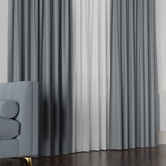 Tkanina zasłonowa na metry Lukrecja / wysokość 310cm / kolor 030 jasnoszary