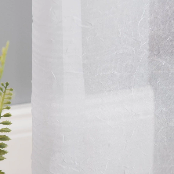 Woal kreszowany PREMIUM z obciążnikiem / kolor biały / wysokość 275cm