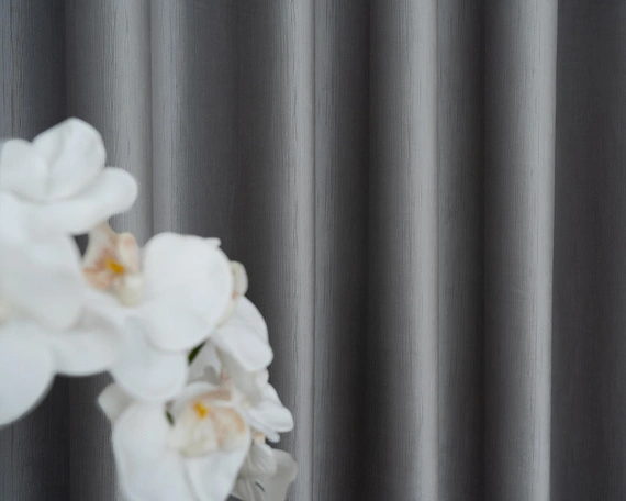 Tkanina zasłonowa VELVET EDEN prążkowana / wysokość 280cm / kolor 11 ciemny szary