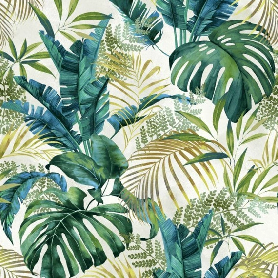 Tkanina welwetowa w Liście Monstera 380886/101 - szer 150cm