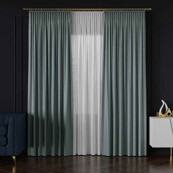 Tkanina zasłonowa na metry Lukrecja / wysokość 310cm / kolor 023 szarozielony