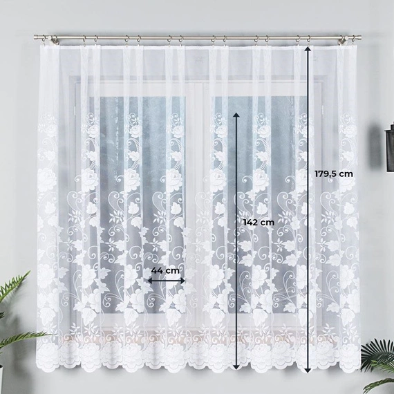 Firanka żakardowa w metrażu 023006 - kupon 160x180cm