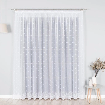 Firanka żakardowa 054160 / kolor biały / kupon 100x250cm