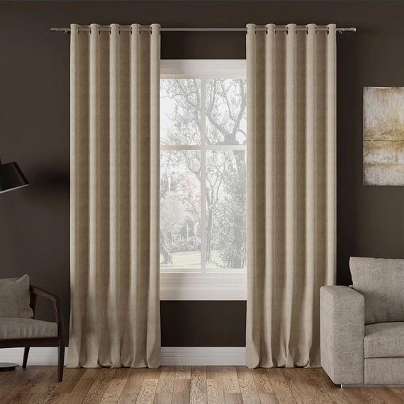 Tkanina zasłonowa MILAS / kolor 005 (beżowy) / kupon 150x290cm