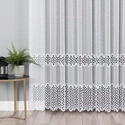 Firanka z aplikacją z wzorem pasowym 008897/ kolor biały / wysokość 280cm