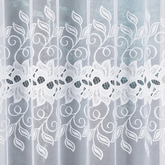 Firanka gotowa żakardowa BASTIA / 450x180cm / kolor biały