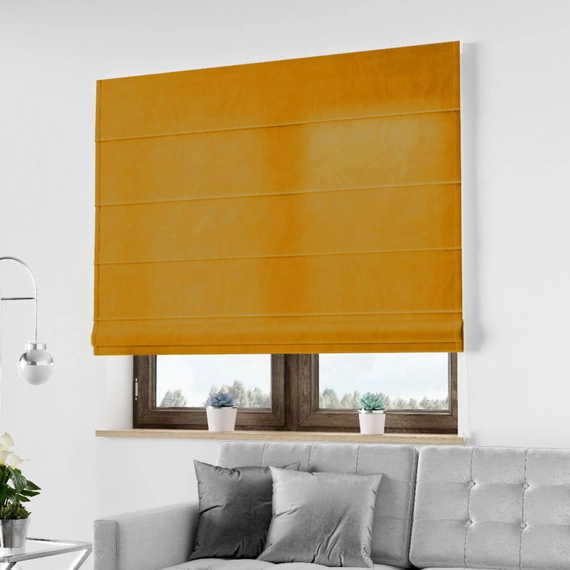 Roleta rzymska VELVET DELUXE / musztardowa 82 / szyta na wymiar
