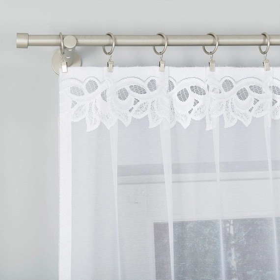 Firanka gotowa żakardowa BASTIA / 250x130cm / kolor biały