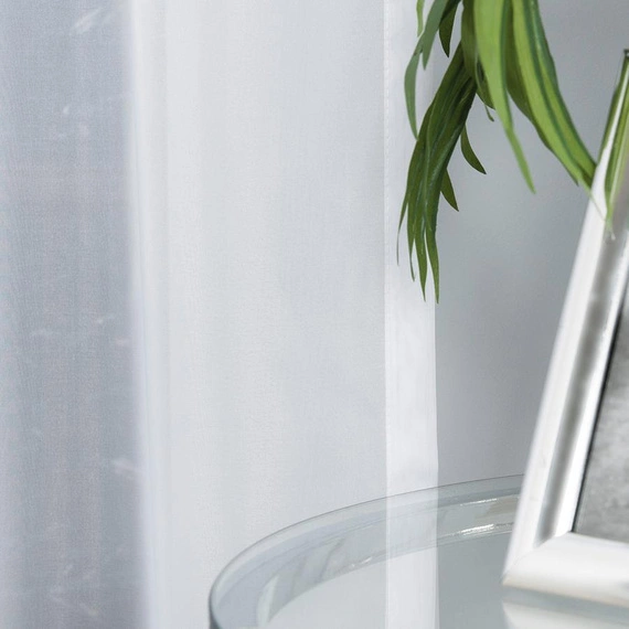 Woal gładki PREMIUM z obciążnikiem / kolor biały / wysokość 320cm