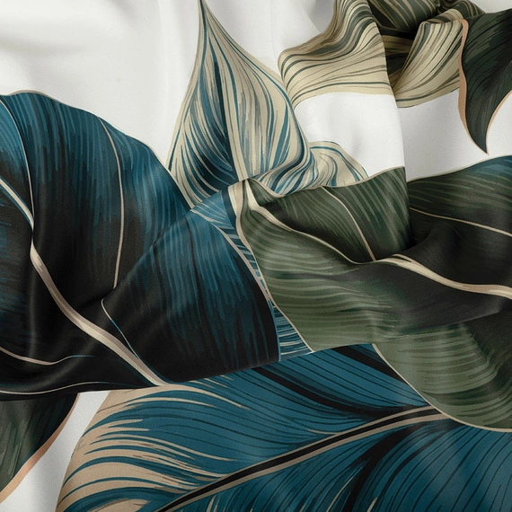 Tkanina zasłonowa w liście ZURIN / wysokość 300cm