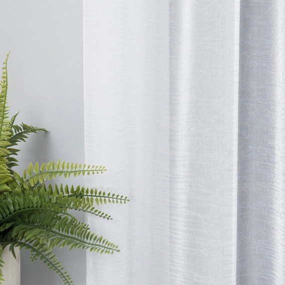 Woal kreszowany PREMIUM z obciążnikiem / kolor biały / kupon 440x110cm