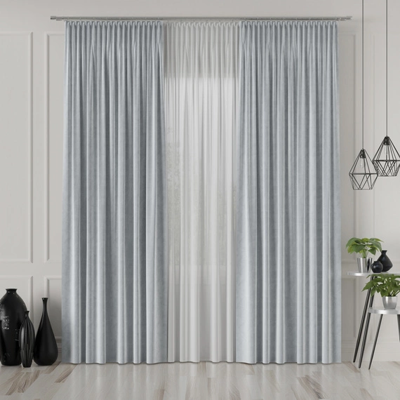 Tkanina zasłonowa na metry VELVET / wysokość 300cm / kolor 060 szaroniebieski