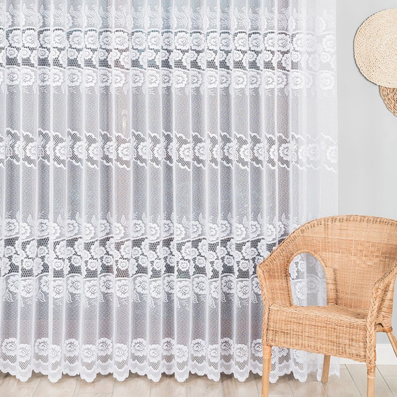 Firanka żakardowa na metry 044136 / kolor biały / wysokość 250cm