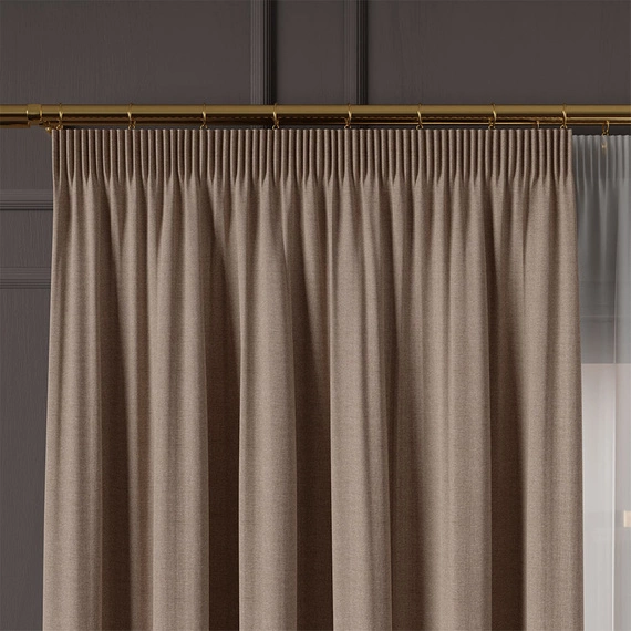Tkanina zasłonowa IBIZA / wysokość 300cm / kolor 018 jasnobrązowy
