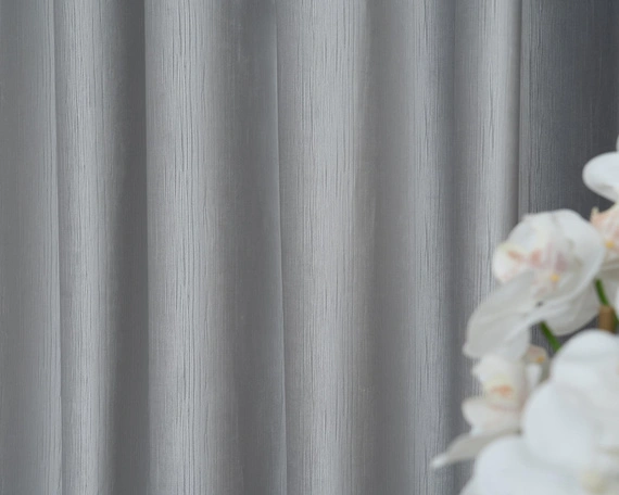Tkanina zasłonowa VELVET EDEN prążkowana / wysokość 280cm / kolor 10 szary