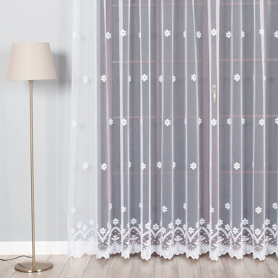 Firanka żakardowa 004421 / kolor biały / kupon 200x230cm