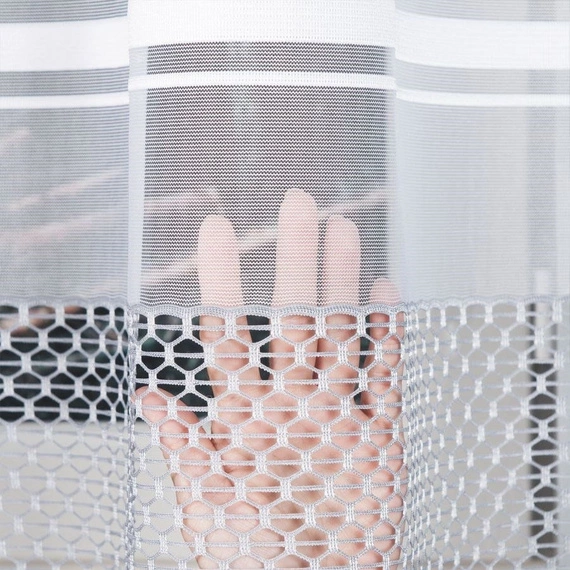 Firanka żakardowa na metry 018601 (szare pasy) - wysokość 180cm