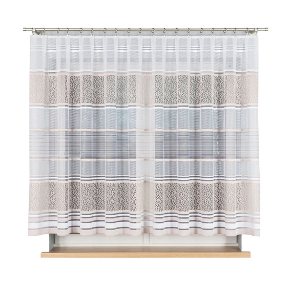 Firanka żakardowa na metry 017834 / kolor biały + złoty / wysokość 150cm