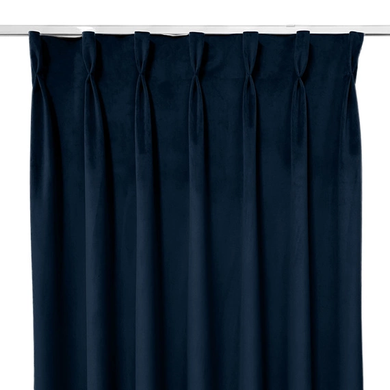 Zasłona gotowa na fleksach Velvet Deluxe / szyta na miarę / kolor 54 granatowy