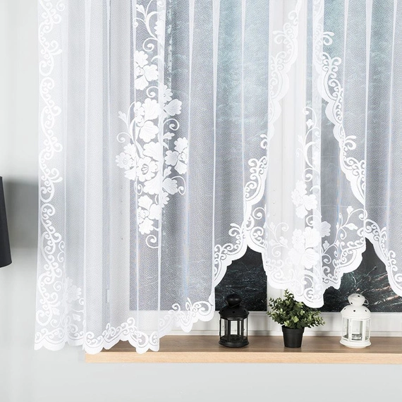 Firanka gotowa żakardowa FUKSJA / 400x160cm / kolor biały