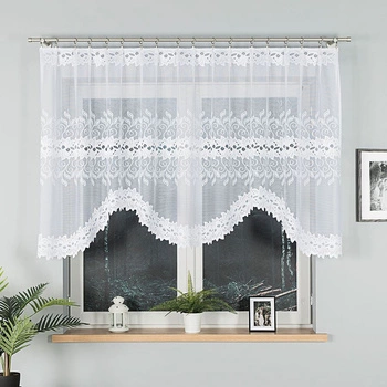 Firanka gotowa żakardowa BASTIA / 250x120cm / kolor biały