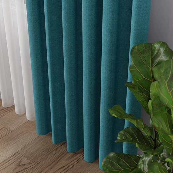 Tkanina zasłonowa IBIZA / wysokość 300cm / kolor 012 turkusowy