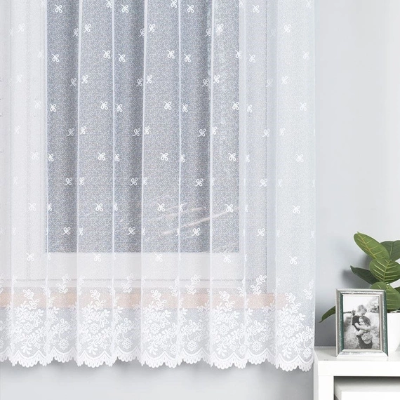 Firanka żakardowa 054160 / kolor biały / wysokość 180cm