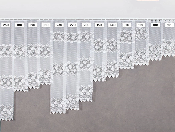 Firanka żakardowa 017480 / kolor biały / wysokość 180cm