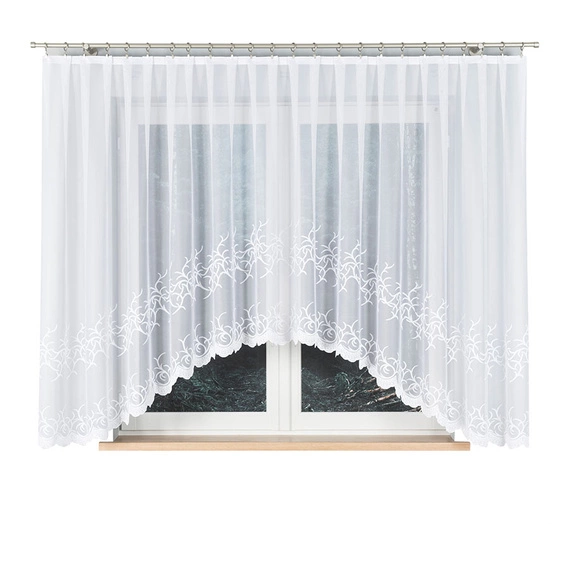 Firanka gotowa żakardowa BAKARO / 420x160cm / kolor biały