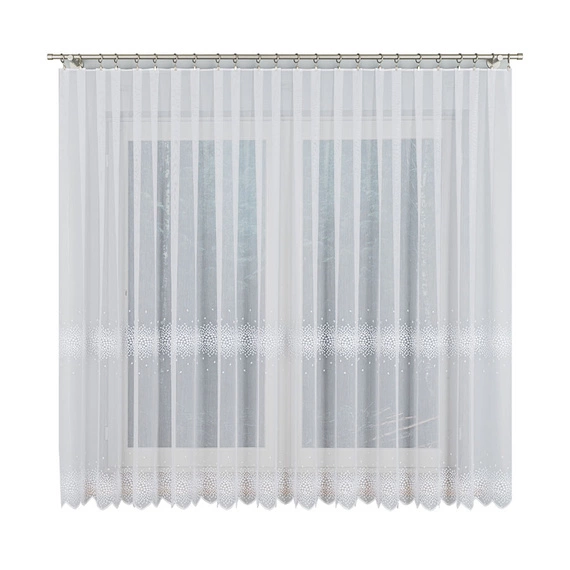 Firanka haftowana na metry 112853 / kolor biały / wysokość 160cm