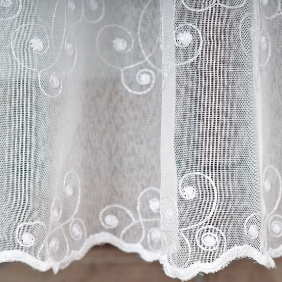 Firanka haftowana 013495 / kolor biały / wysokość 160cm