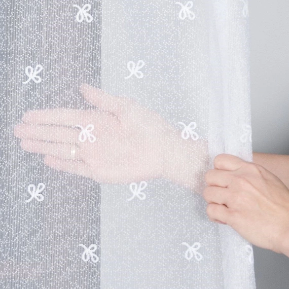 Firanka żakardowa 054160 / kolor biały / wysokość 160cm