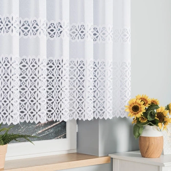 Firanka żakardowa na metry 018869 / kolor biały / kupon 160x140cm
