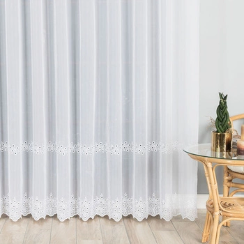 Firanka haftowana na metry 112746 / kolor biały / wysokość 280cm