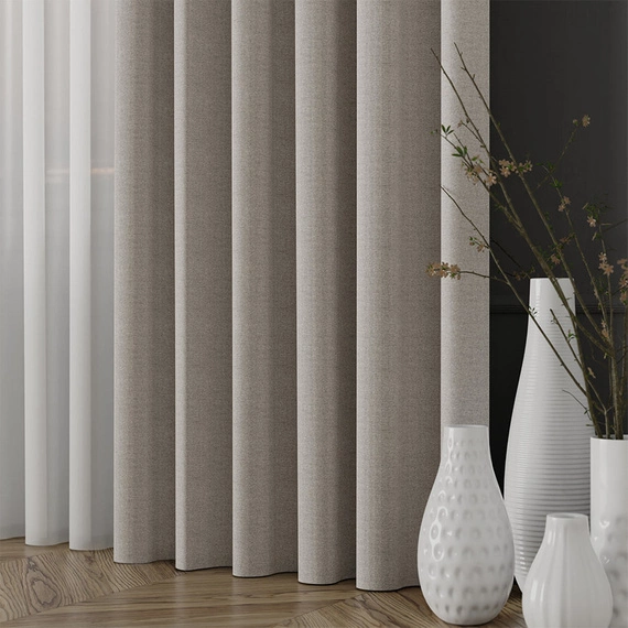 Tkanina zasłonowa IBIZA / wysokość 300cm / kolor 020 szarobeżowy