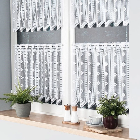 Zazdroska żakardowa 303690 / kolor biały / wysokość 50cm