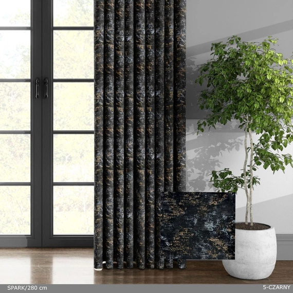 Tkanina welurowa SPARK / wysokość 280cm / kolor czarny