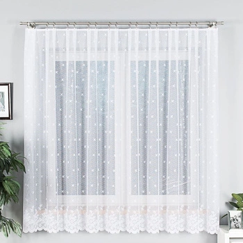 Firanka żakardowa 054160 / kolor biały / wysokość 180cm