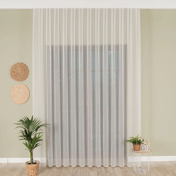 Firanka fantazyjna 951768 / kolor kremowy / kupon 260x320cm