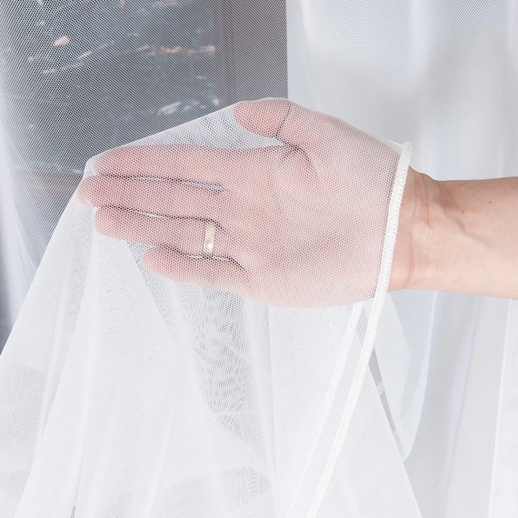 Firanka gładka TIUL GRECKI / wysokość 320cm / kolor kremowy