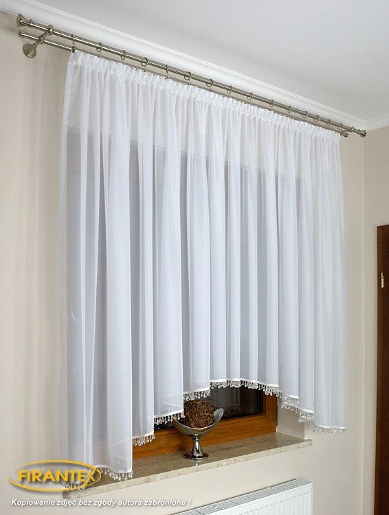 Firanka z kryształkami / Woal / szyta na wymiar